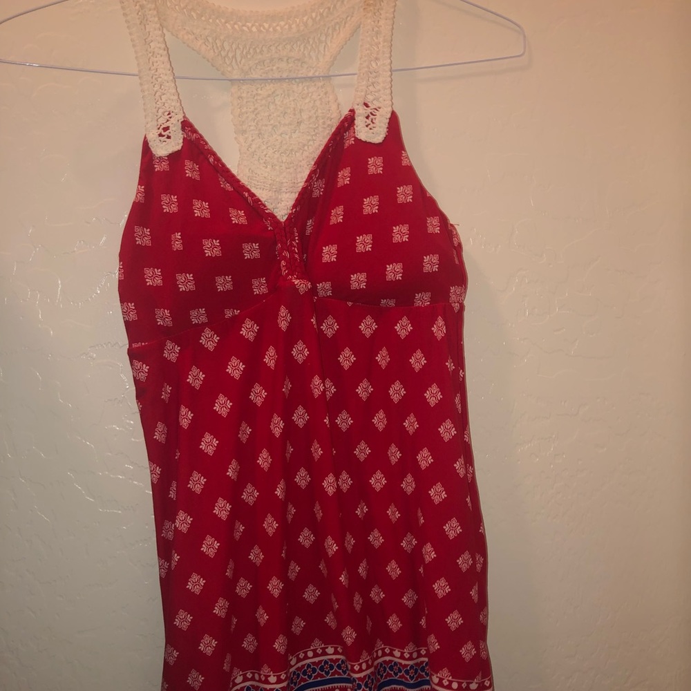 Red beach dress pull over